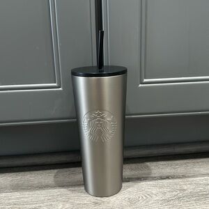 Silver Starbucks cup